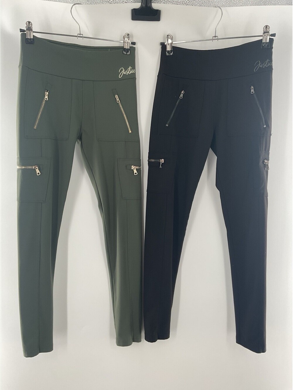 Justify girls size 12 leggings (SET OF 2 PAIRS) Black and green 052